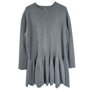 Free People Time On My Side Mini Sweater Dress Size Medium Grey